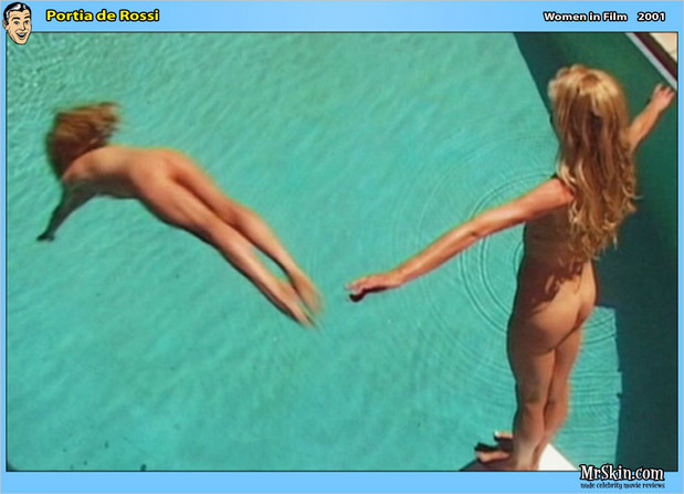 Portia de Rossi takes a skinny dip dive; Celebrity 