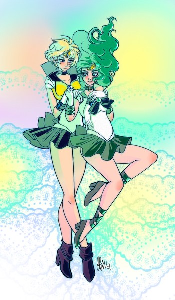 Haruka and Michiru by Ferret Party; Lesbian 