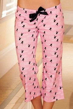 Playboy Pink Knit Capri Pants PLXP1404 Panties Plus Inc.; Toys 